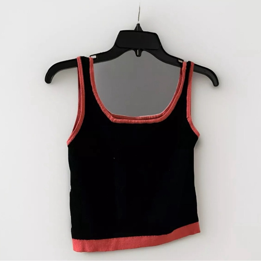 Black W/ Pink Ribbed Tank - Picture 5 of 5